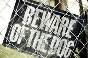 Picture of beware of dog sign