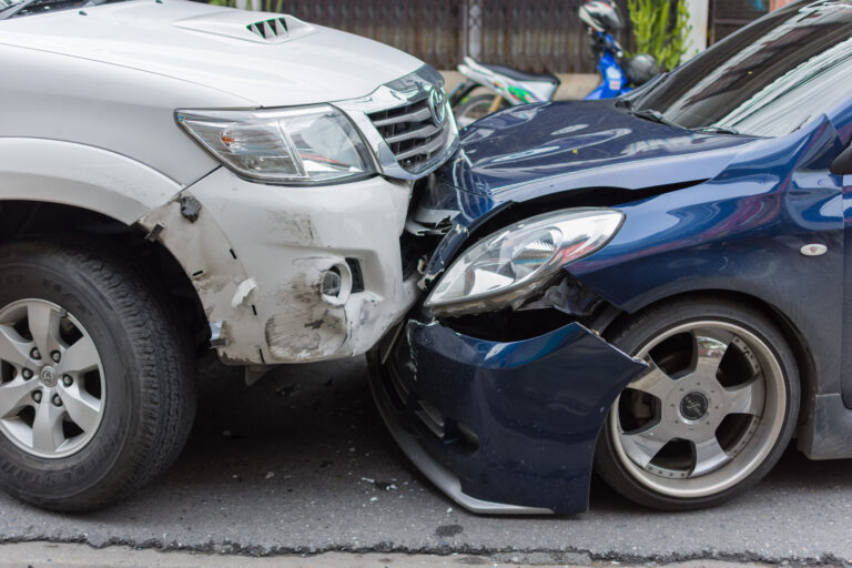 Head-on car accident